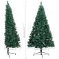 vidaXL Albero Natale Artificiale a Metà con LED e Base Verde 180cm PVC vidaXL Albero Natale Artificiale a Metà con LED e Base Verde 180cm PVC