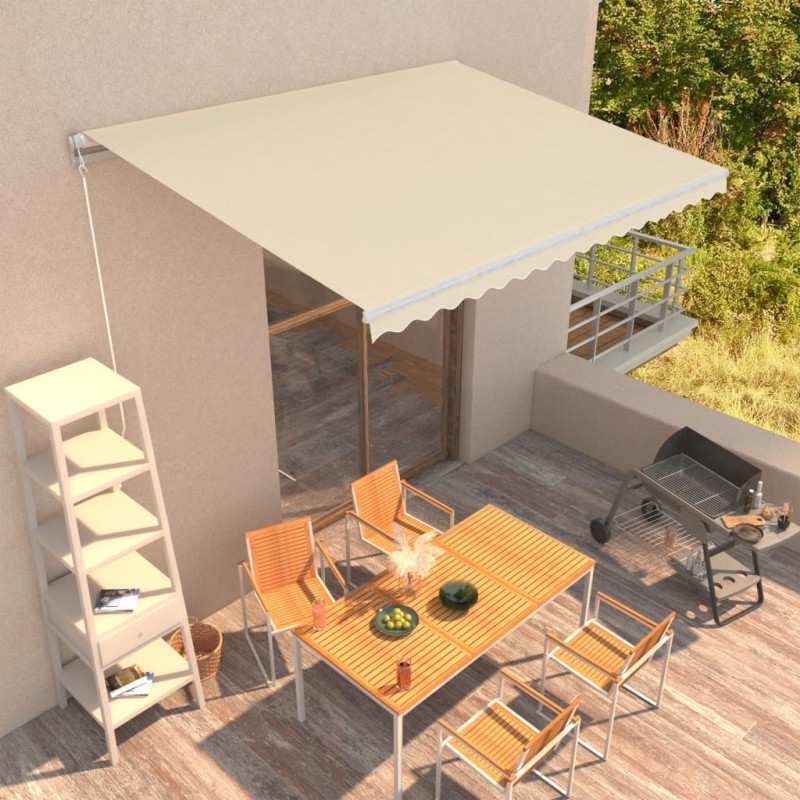 Tenda da Sole Retrattile Manuale 400x300 cm Crema Tenda da Sole Retrattile Manuale 400x300 cm Crema