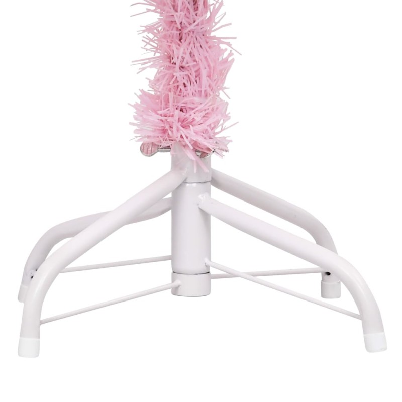 vidaXL Albero Natale Artificiale con LED e Supporto Rosa 240 cm PVC