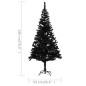 vidaXL Albero Natale Artificiale con LED e Supporto Nero 180 cm PVC vidaXL Albero Natale Artificiale con LED e Supporto Nero 180 cm PVC