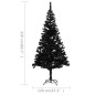 vidaXL Set Albero Natale Artificiale con LED e Base Nero 210 cm PVC vidaXL Set Albero Natale Artificiale con LED e Base Nero 210 cm PVC