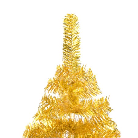 vidaXL Albero Natale Artificiale con LED e Supporto Oro 180 cm in PET