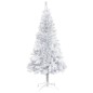 vidaXL Albero Natale Artificiale con LED e Supporto Argento 120 cm PET vidaXL Albero Natale Artificiale con LED e Supporto Argento 120 cm PET