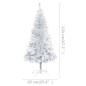 vidaXL Albero Natale Artificiale con LED e Supporto Argento 120 cm PET vidaXL Albero Natale Artificiale con LED e Supporto Argento 120 cm PET