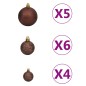 vidaXL Set Albero Natale Artificiale con LED e Palline Rosso 120cm PVC vidaXL Set Albero Natale Artificiale con LED e Palline Rosso 120cm PVC