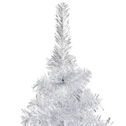 vidaXL Albero Natale Artificiale con LED e Palline Argento 120cm PET