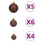 vidaXL Set Albero Natale Artificiale LED e Palline Argento 150 cm PET vidaXL Set Albero Natale Artificiale LED e Palline Argento 150 cm PET