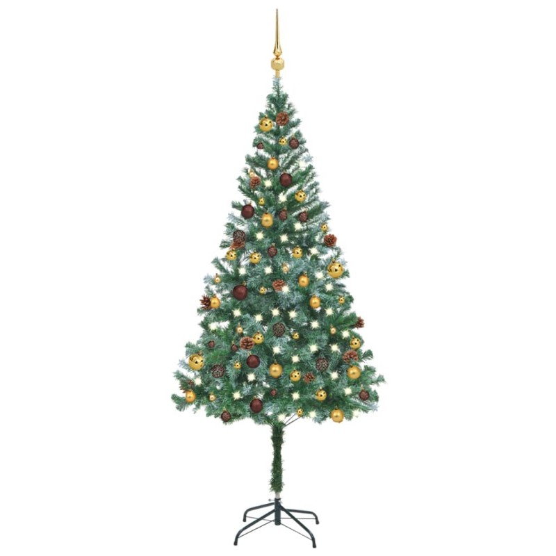 vidaXL Set Albero Natale Artificiale con Set LED Palline e Pigne 180cm vidaXL Set Albero Natale Artificiale con Set LED Palline e Pigne 180cm