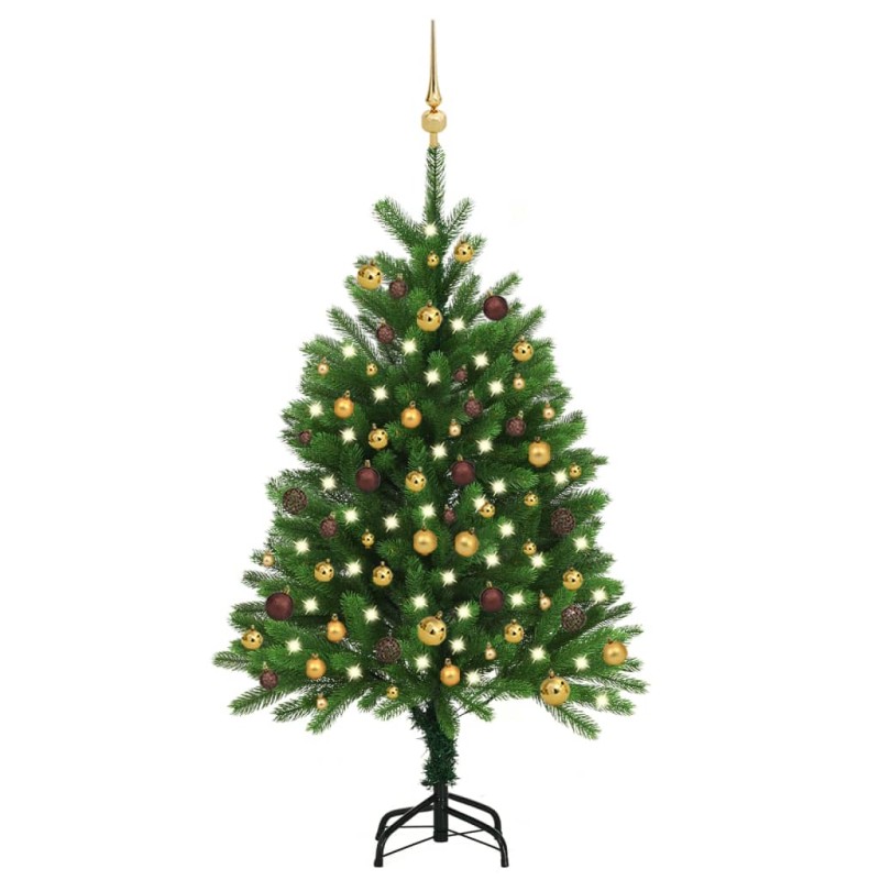 vidaXL Albero di Natale Preilluminato con Palline Verde 120 cm vidaXL Albero di Natale Preilluminato con Palline Verde 120 cm