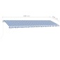 Tenda Retrattile Manuale Autoportante 600x300 cm Blu e Bianca Tenda Retrattile Manuale Autoportante 600x300 cm Blu e Bianca