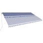 Tenda da Sole Retrattile Manuale 600x300 cm Blu e Bianca Tenda da Sole Retrattile Manuale 600x300 cm Blu e Bianca
