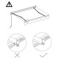 Tenda da Sole Retrattile Manuale 600x300 cm Blu e Bianca Tenda da Sole Retrattile Manuale 600x300 cm Blu e Bianca