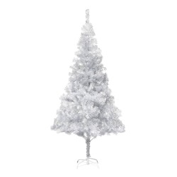 vidaXL Set Albero Natale Artificiale LED e Palline Argento 180 cm PET 
