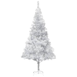 vidaXL Albero Natale Artificiale con LED e Palline Argento 240 cm PVC 