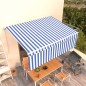 Tenda da Sole Retrattile Manuale con Parasole 4x3m Blu e Bianca Tenda da Sole Retrattile Manuale con Parasole 4x3m Blu e Bianca