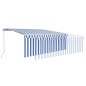 Tenda da Sole Retrattile Manuale con Parasole 4x3m Blu e Bianca Tenda da Sole Retrattile Manuale con Parasole 4x3m Blu e Bianca