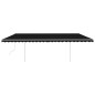 Tenda da Sole Retrattile Manuale con Pali 6x3m Antracite