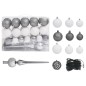 vidaXL Set Albero Natale Artificiale a Metà LED e Palline Verde 180 cm vidaXL Set Albero Natale Artificiale a Metà LED e Palline Verde 180 cm