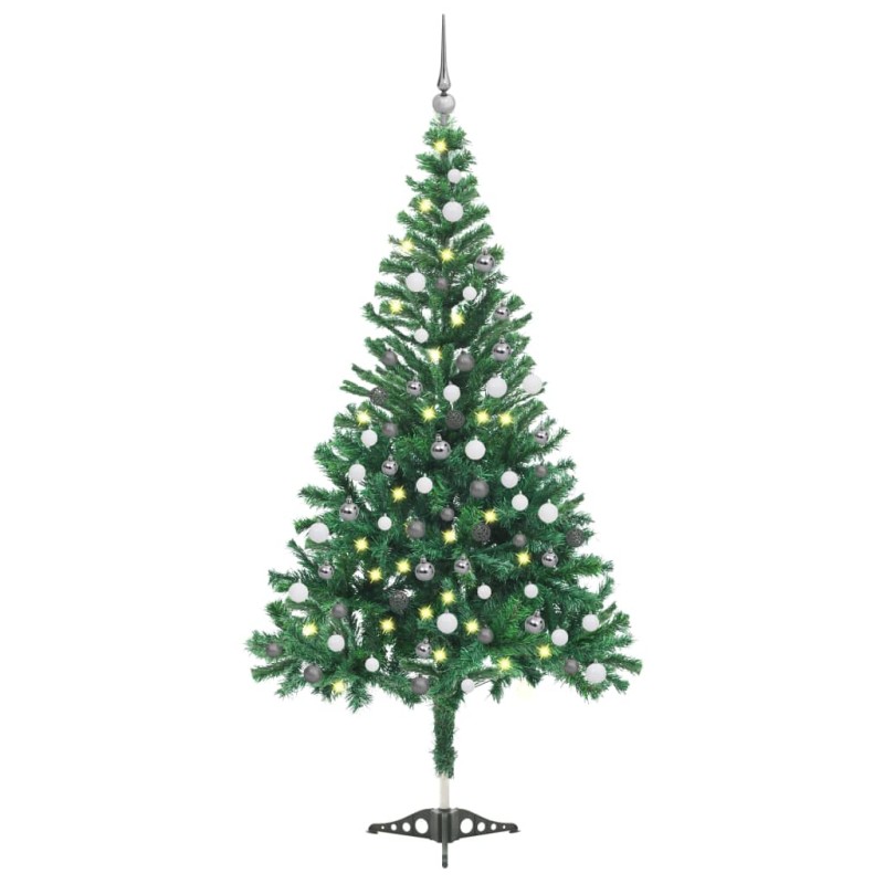 vidaXL Albero Natale Artificiale con Set Palline e LED 120 cm 230 Rami vidaXL Albero Natale Artificiale con Set Palline e LED 120 cm 230 Rami