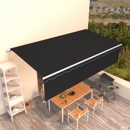 Tenda da Sole Retrattile Manuale con Parasole 6x3m Antracite