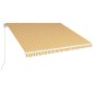 Tenda da Sole Retrattile Manuale 400x300 cm Gialla e Bianca Tenda da Sole Retrattile Manuale 400x300 cm Gialla e Bianca