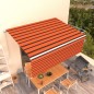 Tenda da Sole Retrattile con Parasole 4x3 m Arancio e Marrone