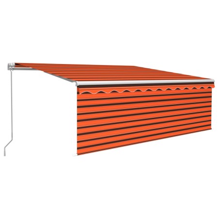 Tenda da Sole Retrattile con Parasole 4x3 m Arancio e Marrone