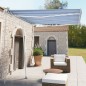 Tenda da Sole Retrattile Manuale 300x250 cm Blu e Bianca Tenda da Sole Retrattile Manuale 300x250 cm Blu e Bianca