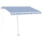 Tenda da Sole Retrattile Manuale 300x250 cm Blu e Bianca Tenda da Sole Retrattile Manuale 300x250 cm Blu e Bianca