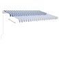 Tenda da Sole Retrattile Manuale 300x250 cm Blu e Bianca Tenda da Sole Retrattile Manuale 300x250 cm Blu e Bianca