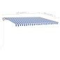 Tenda da Sole Retrattile Manuale con Pali 4x3 m Blu e Bianca Tenda da Sole Retrattile Manuale con Pali 4x3 m Blu e Bianca