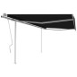 Tenda da Sole Retrattile Manuale con Pali 4x3 m Antracite Tenda da Sole Retrattile Manuale con Pali 4x3 m Antracite