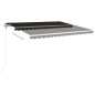 Tenda da Sole Retrattile Manuale con Pali 4x3 m Antracite Tenda da Sole Retrattile Manuale con Pali 4x3 m Antracite