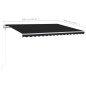 Tenda da Sole Retrattile Manuale con Pali 4x3 m Antracite Tenda da Sole Retrattile Manuale con Pali 4x3 m Antracite