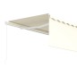 Tenda da Sole Retrattile Manuale con Parasole 4x3m Crema Tenda da Sole Retrattile Manuale con Parasole 4x3m Crema