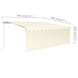 Tenda da Sole Retrattile Manuale con Parasole 4x3m Crema Tenda da Sole Retrattile Manuale con Parasole 4x3m Crema