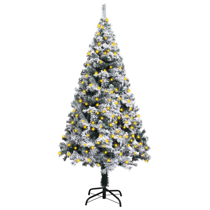 vidaXL Albero di Natale Artificiale con Luci LED e Neve Verde 120 cm vidaXL Albero di Natale Artificiale con Luci LED e Neve Verde 120 cm