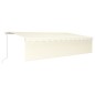 Tenda da Sole Retrattile Manuale con Parasole 6x3 m Crema Tenda da Sole Retrattile Manuale con Parasole 6x3 m Crema