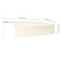 Tenda da Sole Retrattile Manuale con Parasole 6x3 m Crema Tenda da Sole Retrattile Manuale con Parasole 6x3 m Crema