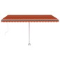 Tenda Retrattile Manuale con Palo 400x300 cm Arancio Marrone Tenda Retrattile Manuale con Palo 400x300 cm Arancio Marrone