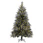 vidaXL Albero di Natale Artificiale co LED e Neve 120 cm in PVC e PE vidaXL Albero di Natale Artificiale co LED e Neve 120 cm in PVC e PE