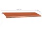 Tenda Retrattile Manuale Autoportante 600x300cm Arancio Marrone Tenda Retrattile Manuale Autoportante 600x300cm Arancio Marrone