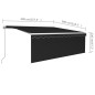 Tenda da Sole Retrattile Manuale con Parasole 4x3 m Antracite Tenda da Sole Retrattile Manuale con Parasole 4x3 m Antracite