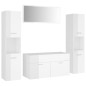 Set Mobili da Bagno Bianco Lucido in Truciolato Set Mobili da Bagno Bianco Lucido in Truciolato