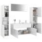 Set Mobili da Bagno Bianco Lucido in Truciolato Set Mobili da Bagno Bianco Lucido in Truciolato