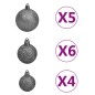 vidaXL Set Albero di Natale Sottile con Luci LED e Palline Verde 210cm vidaXL Set Albero di Natale Sottile con Luci LED e Palline Verde 210cm