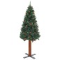 vidaXL Set Albero Natale Sottile Luci LED e Palline Verde 150 cm PVC vidaXL Set Albero Natale Sottile Luci LED e Palline Verde 150 cm PVC
