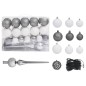 vidaXL Set Albero Natale Sottile Luci LED e Palline Verde 150 cm PVC vidaXL Set Albero Natale Sottile Luci LED e Palline Verde 150 cm PVC