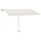 Tenda da Sole Retrattile Manuale con Palo 400x300 cm Crema