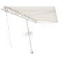 Tenda da Sole Retrattile Manuale con Palo 400x300 cm Crema